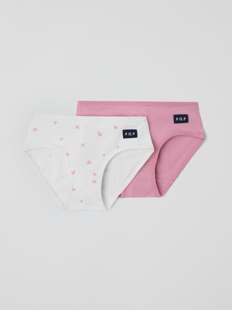 2er-Pack Mädchenslips - 122|128 - kinderbekleidung - white - Polarn O. Pyret