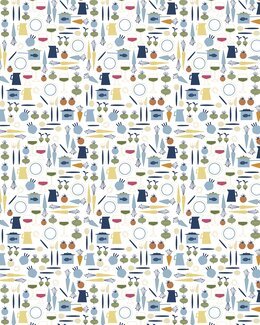 Metervare Dinner Blå