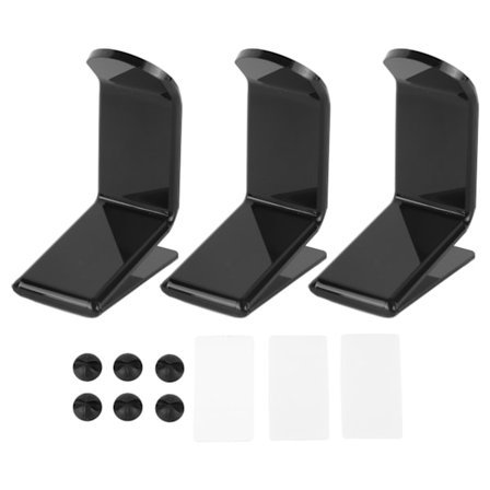3 stk. Sort Akryl Vægmonteret Under Bord Spilcontroller Holder Stand