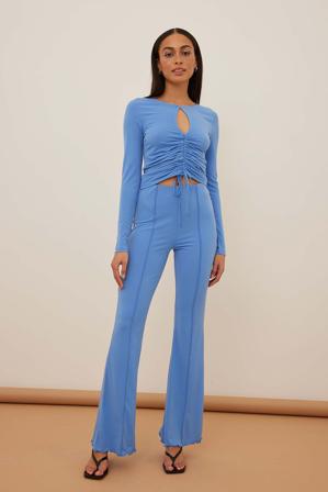 NA-KD Pantalon à détails - Leggings - Bleu - XX-Small