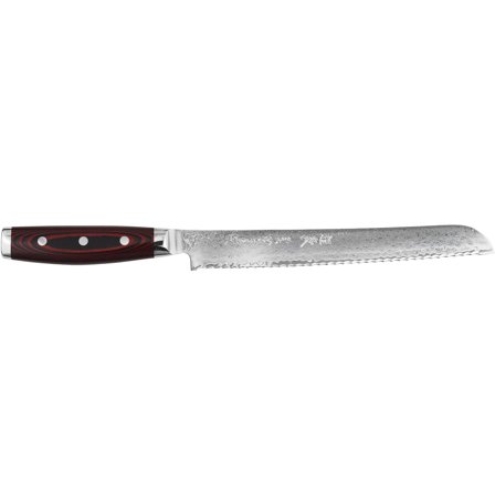 Yaxell Brødkniv Super Gou 23 cm' - 'Stål og rødbrun