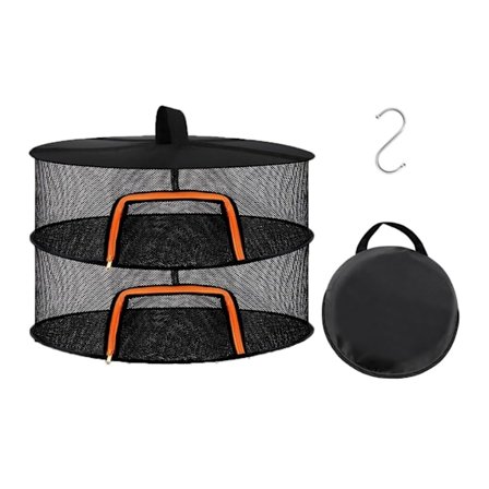 Ripustettava taittuva kuivausverkko yrteille, hedelmille ja sienille