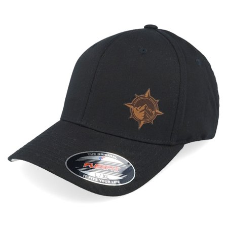 Wild Spirit - Svart flexfit Keps - Windrose Mountain Brown Patch Black Flexfit @ Hatstore