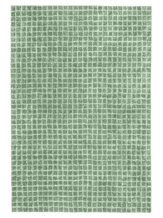 Washable Checkered Linn Green/Mint Green Small Oeko-Tex Rug