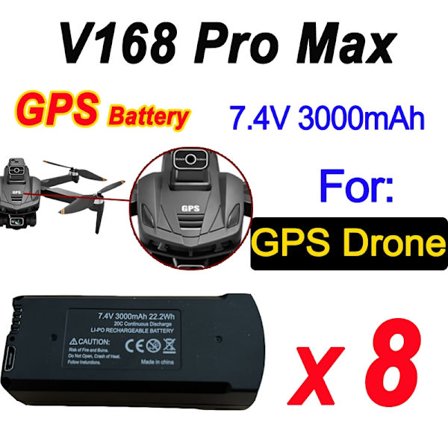 Alkuperäinen V168 GPS-akku 7.4V 3000mAh V168Pro Max Drone 3.7V 2000mAh akku V168Pro RC Quadcopter tarvikkeet osa