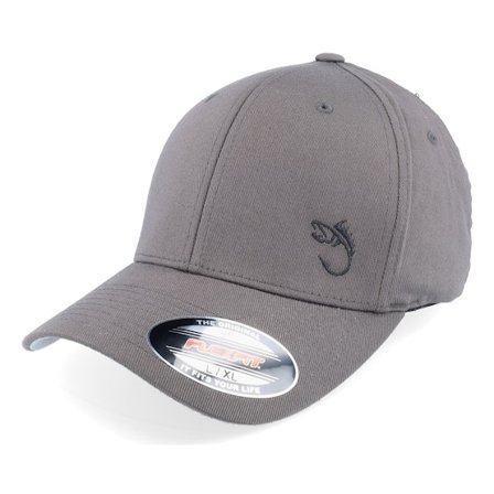 Skillfish - Grey flexfit Czapka Z Daszkiem - Black Fish Hook Logo Dark Grey Flexfit @ Hatstore