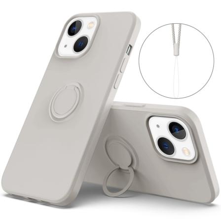 iPhone 14 -kuori renkaalla, harmaa