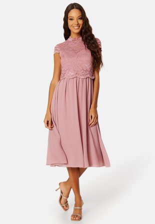 Bubbleroom Occasion Jolie Short Sleeve Midi Dress Dusty pink Klær
