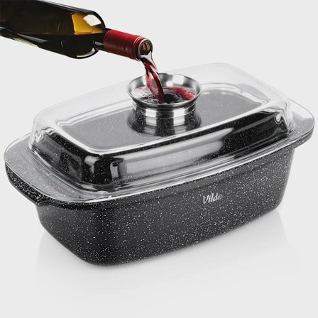 Graniittinen paistovuoka kannella, 5,4 l, 39 x 22 x 17,5 cm