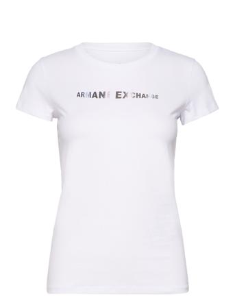 T-Shirt T-shirts & Tops Short-sleeved Hvit Armani Exchange*Betinget Tilbud
