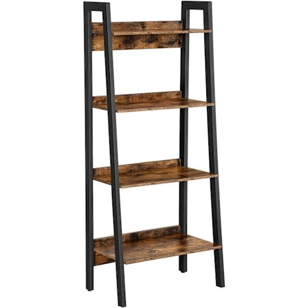 Rootz Ladderkast - Stående reol 4 lag - Industriel - Brun - 56 x 34 x 137,5 cm (LxBxH)