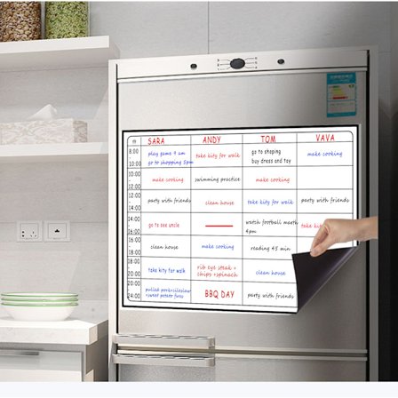 Kjøleskapsmagnet A3 Magnetisk Planleggingstabell Månedlig Ukentlig Tabell Avtakbar Magnetisk Kjøleskapsmagnet Kalender Meldingstavle (1 pakke)