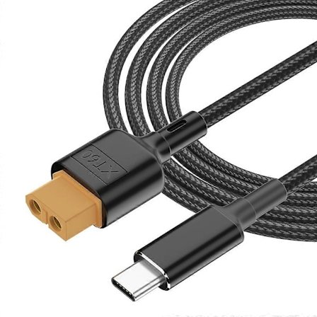 Typ A 100CM USB-C till XT60 Adapterbar Typ-C till XT60 Laddningskabel Stöder PD 100W 20V/5A Snabb [db]