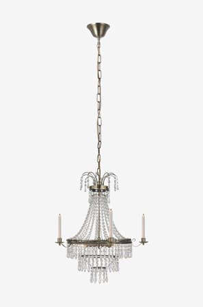 Markslöjd - MARIELUND kattokruunu, 3 lamppua, antiikki/MC lasi - Harmaa - Kristallikruunut - - Homeroom