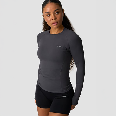 ICANIWILL Define Sømløs Langermet Genser Grå