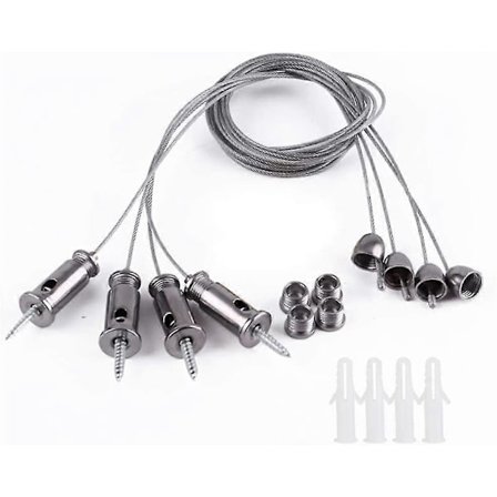 10 stk. Rustfritt Stål Wire Tau Henger, Rustfritt Stål Tau Henge Wire Kit Rustfritt Stål Suspensjonsløkke Nylonbelagt Rustfritt Stål Wire Tau 1,5