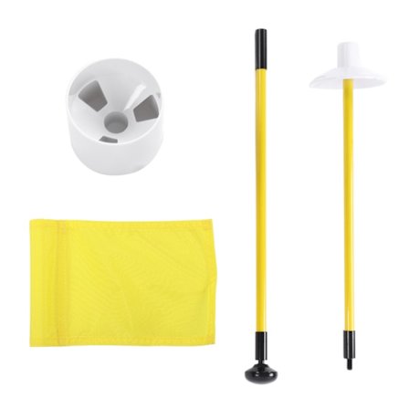 Trænings Golf Hul Stang Kop Flag Stick Aftagelig 2 Sektion Golf Putting Green Flagstang Gul