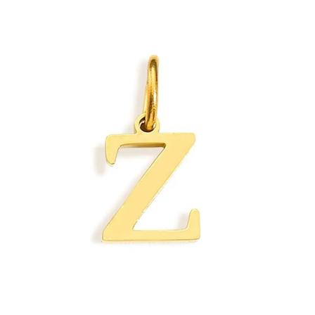 Brev Alfabet Initial 10Mm Charm Hängande Smycken Guld Pläterade Rostfritt Stål Enkel Pvd Pläterade Diy Halsbanda E Armband Smycken Z