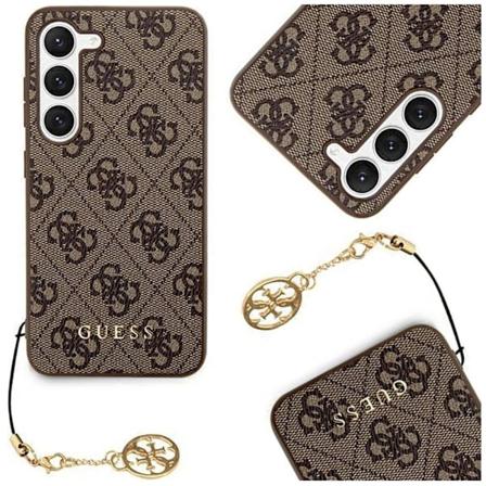 Guess 4G Charms Collection-deksel til Samsung Galaxy S24 - Brun