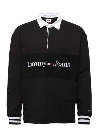 Tjm Rlxd Linear Rugby Polos Long-sleeved Svart Tommy Jeans