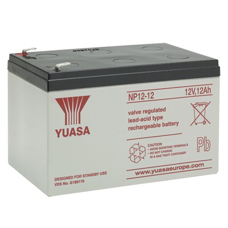 Yuasa NP12-12 Blybatteri ventilregulert, 12 V 12 Ah, Elfordeling & strømforsyning