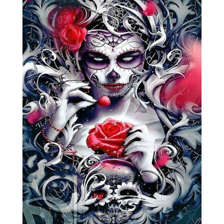 30 x 40 cm, Skeleton Girl Diamond Painting Diamond Embroidery Pai