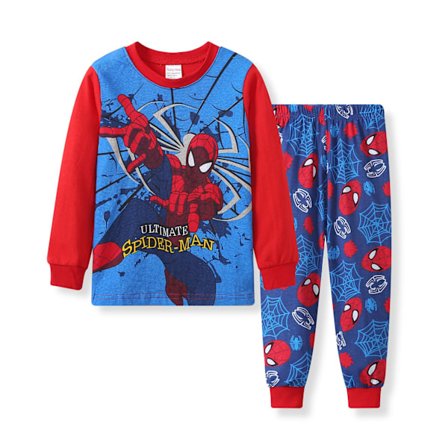 Drenge Bomulds Pyjamas Langærmet Drenge Børn Tegneserie Sæt Baby Hjemmetøj Spiderman Captain America 7