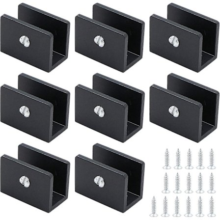 Glasshylle Støtte Klips - Sett med 8, Justerbar for Kjøkken, Bad, Stue Glasshyller