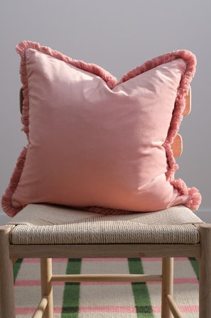 Jotex - Putetrekk i Fløyel 50x50 Cm Pudderrosa - SAMANTHA - Kjøp Pynteputer & trekk hos Jotex