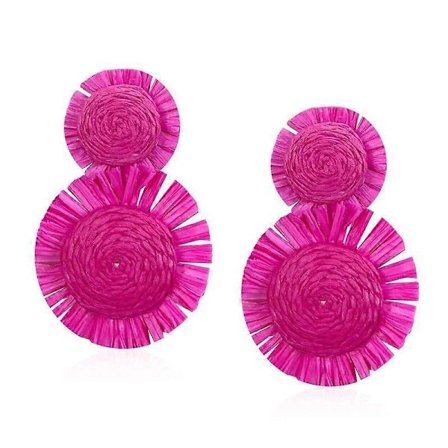 Rattan Øreringe Håndlavede Letvægts Kurvevævede Halmøreringe