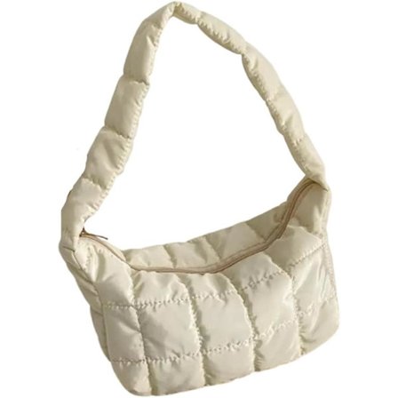 Oxford veske skulder polstret puffy 90-talls veske svart hvit brun