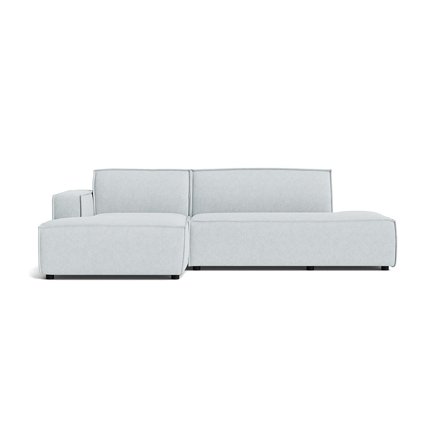 Lyon chaiselong sofa, venstrevendt | open end - Aragon Krystal blå - 278x160x78 - Komfortabel Chaiselong Sofa med Nozag fjedre & PU Skum