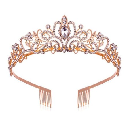 Kristall Rhinestone Crown Coiffure Crown Tiara CHAMPAGNE Champagne