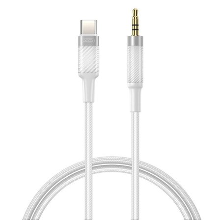XO Ljudkabel 1m – USB-C till 3.5mm AUX | Vit | För Mobil, Högtalare