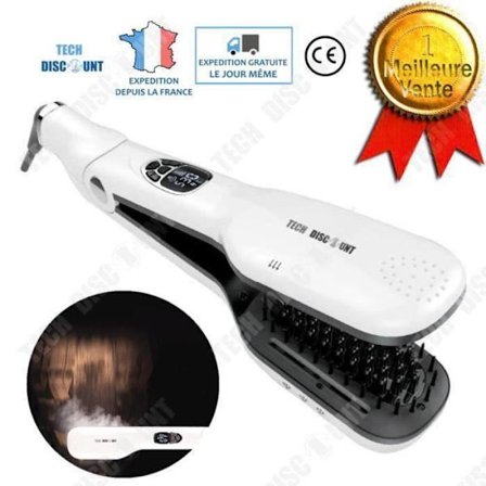 TD Steam hårkam elektrisk plattång frisör plattång plattång curler dubbel användning svart och vit bea