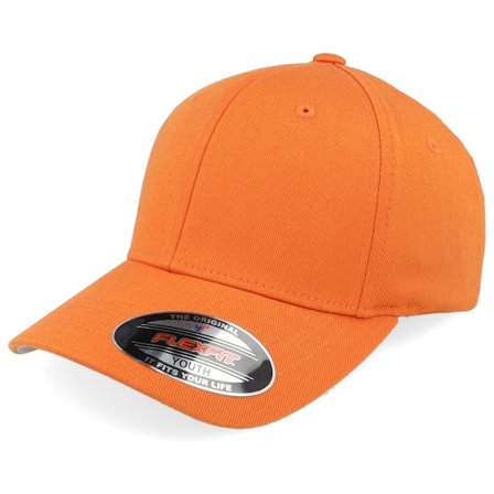 Kinder Flexfit - Orange flexfit Cap - Kinder Wooly Combed Orange Flexfit @ Hatstore