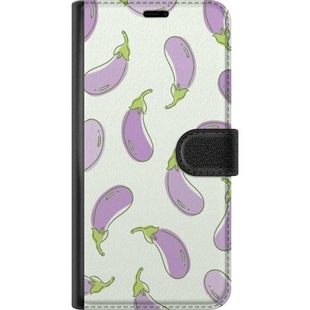 Kompatibel Tegnebogsetui til Apple iPhone 17 Pro Auberginemønster