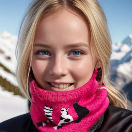 Sødt katte- og poteaftryk tørklæde til kvinder - Blød, elastisk vintervarme, lilla og sort hyggelig krave med hvide poter, alsidig til udendørs skiløb