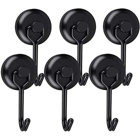 Magnetisk Krok Stark Magnetisk Kylskåpskrok Svart Neodymium Vridbar