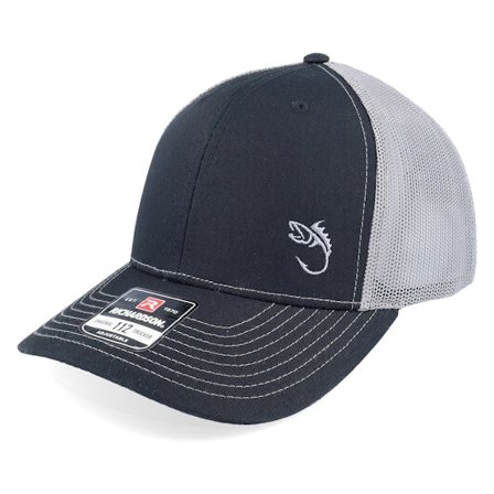 Skillfish - Schwarz Trucker Cap - Silver Fish Hook Logo Black/Charcoal Trucker @ Hatstore