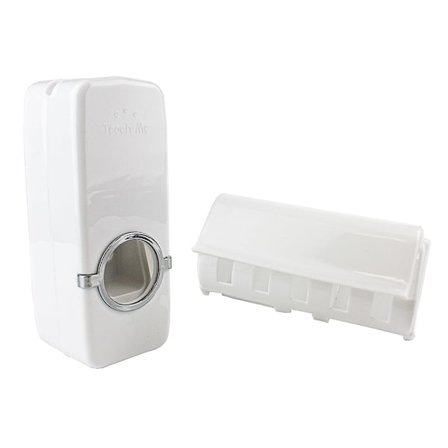 Tandpastadispenser med tandbørsteholder