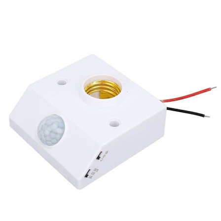 E27 Ljussockel med rörelsesensor och IR-sensor för mänsklig kropp