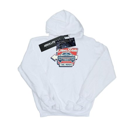 Supernatural Herr Driver Väljer Musiken Hoodie 3XL Vit