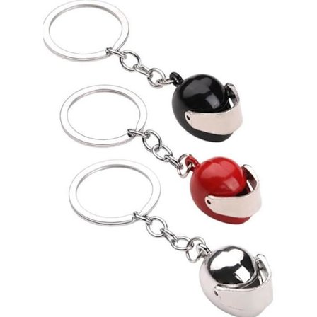 Nøglering - Motorcykel - 3 Stykker - Metal - Rød, Sølv, Sort - Gave til Passionerede