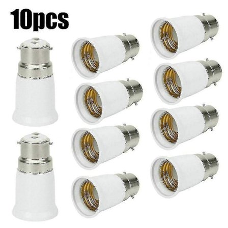 10 kpl BC B22 - ES E27 -adapteri Bajonettikanta Edison-kierrelampun muunnin [Db]