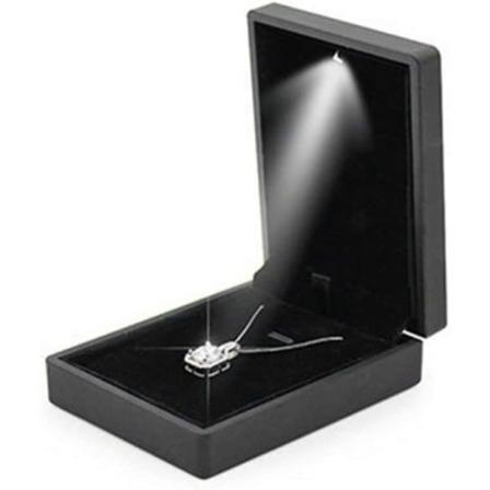 LED-ringbox, anti-repig interiör mjuk sammetsfoder, ringar/Pe
