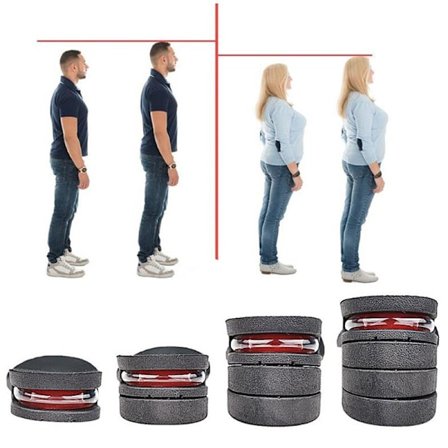 Men & Women Shoe Lift Insole Air Cushion Heel Insert Increase Adjustable Height