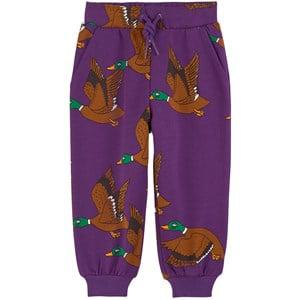 Mini Rodini GOTS Ducks Printed Sweatpants Purple 128/134 cm - Bottoms - 128/134 cm - Purple