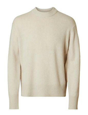 Slhcalle Relaxed Cashmere Blend Crew Cream Selected