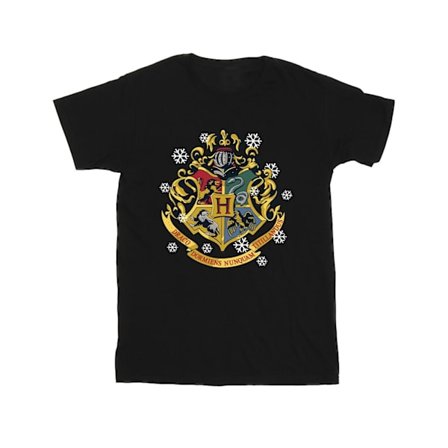 Harry Potter Boys Jul Crest T-Shirt 3-4 År Svart